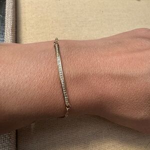 Pave Curved Bar Bracelet